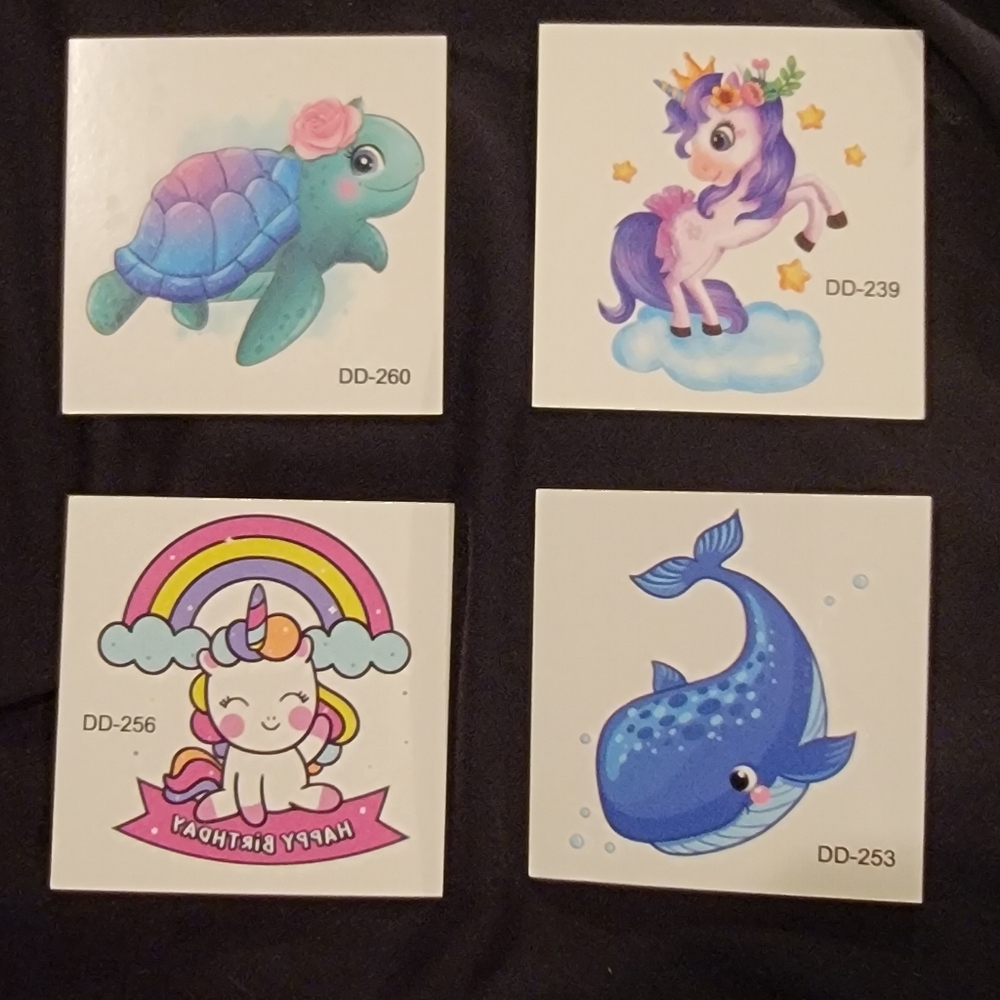 Colorful Kids Temporary Tattoo Set